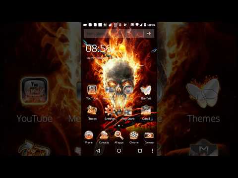 fire skull theme silver icons Video