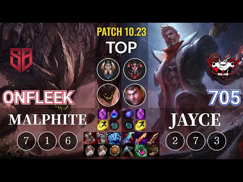 SB OnFleek Malphite vs JDG 705 Jayce Top - KR Patch 10.23