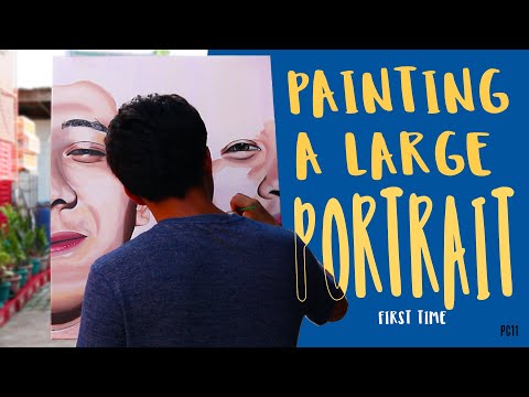 Painting A Large Portrait / Half Faces / Acrylic / Portrait Challenge #11