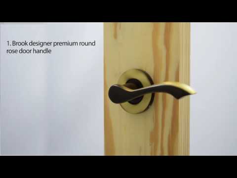 Brook Designer Door Handle on Rose - MY400