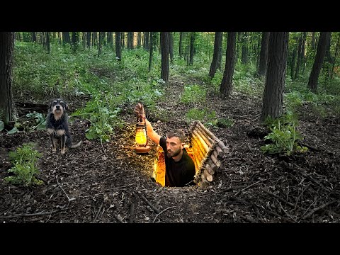 Building the most secret dugout for survival. Bushcraft. Survival. Dugout.