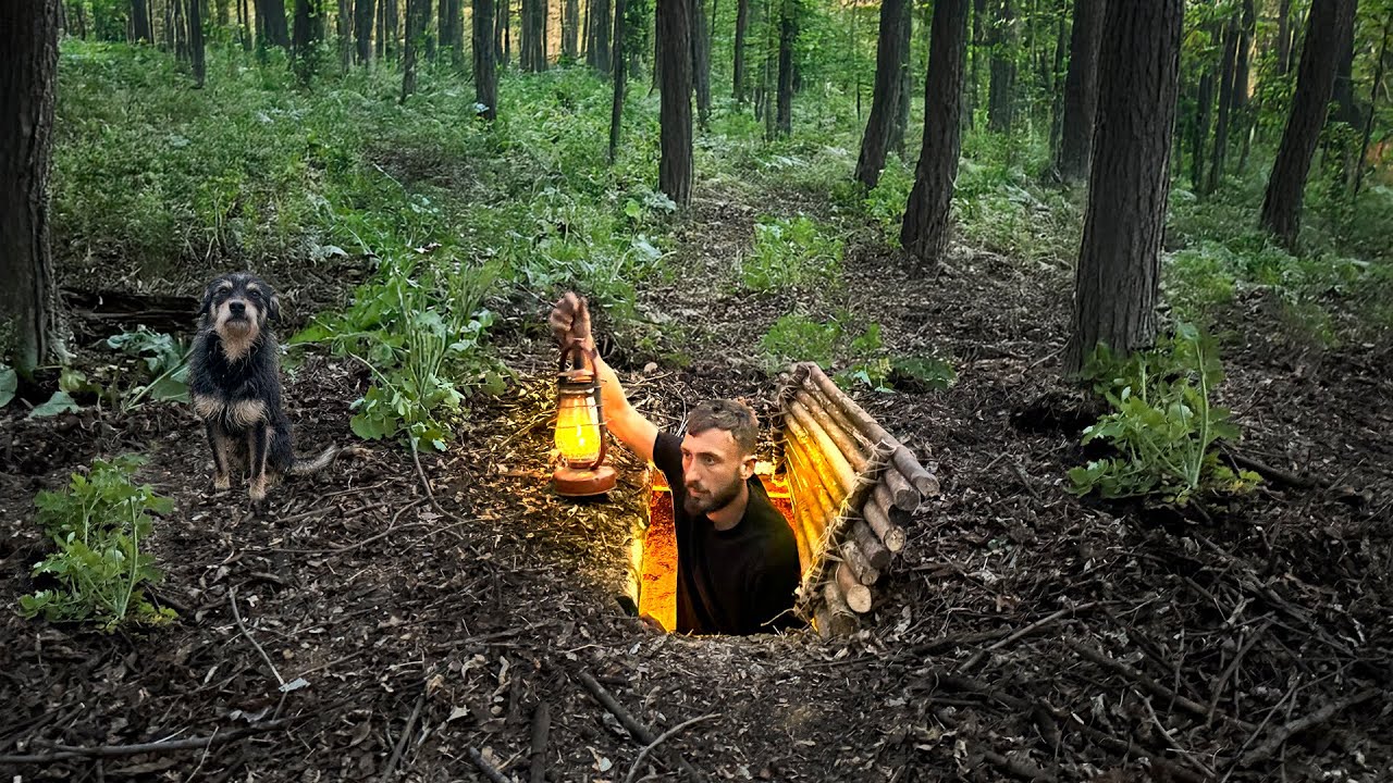 Building the most secret dugout for survival. Bushcraft. Survival. Dugout.