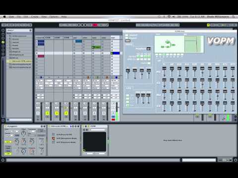 Demonstration of monophonic mode of vOPM vst in Ableton LIVE using Little-Scale's vOPM-Extend