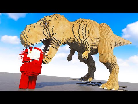T-Rex EATS Among Us Traitor - Teardown Mods Gameplay