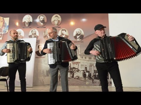 Zlatne harmonike Kraljeva:splet numera izvode Aleksandar Sofronijević,Miša Mijatović i Vlada Panović