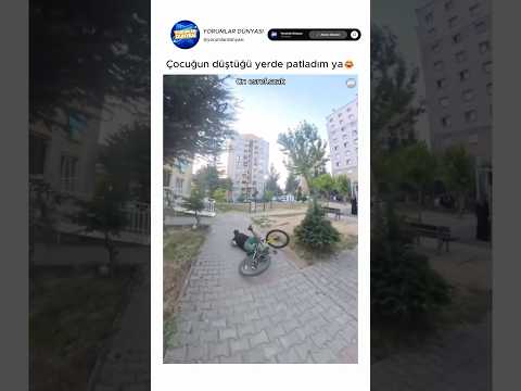 Çocuk virajı alamadı😂
