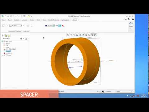 Pro Engineer (Pro E) CREO 2.0 Basic Beginner Part Modeling Tutorial