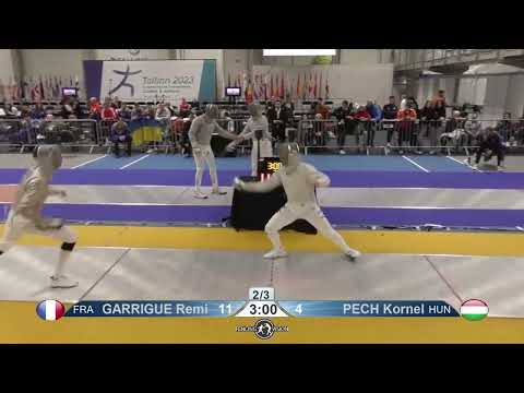 European Championships 2023 JMS - L16 - Remi Garrigue FRA v Kornel Pech HUN