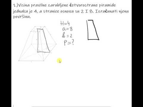 Površina pravilne zarubljene četvorostrane piramide