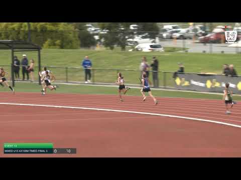 Mixed U13 4x100m Timed Final 3: 2021 Commonwealth Bank State Relays Championships // LAVicTV