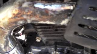 Removing burnt melted plastic from your motorcycle exhaust pipe