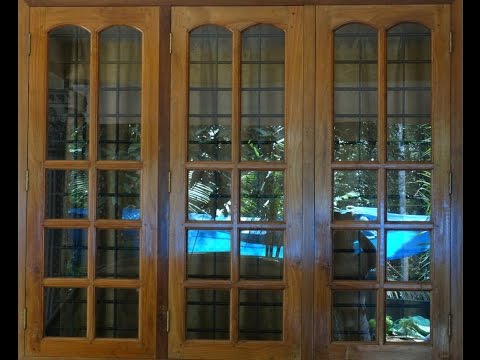 Beautiful windows for bed rooms in teak wood