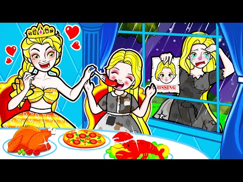 [🐾paper dolls🐾] Poor vs Rich Daughter Rapunzel and New Mom Mother and Daughter | Rapunzel Family