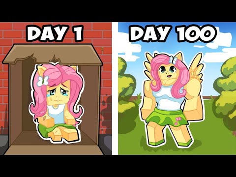 100 DAYS as FLUTTERSHY in Minecraft?! MLP Play