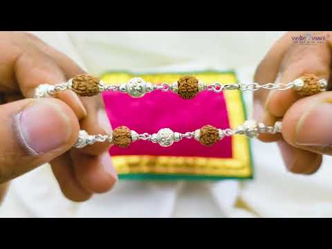 Punchmukhi Rudraksha Bracelet with Pure Silver Balls video