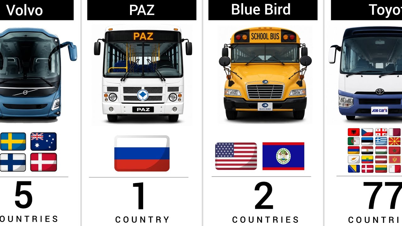 How Many Countries Use the Same Most Popular Bus Brand?