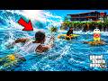 Franklin Trying To Survive A Tsunami In GTA 5 SHINCHAN And CHOP