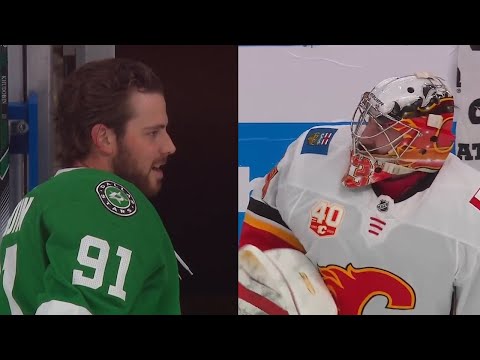 Seguin, Rittich have stare down to see who leaves ice last