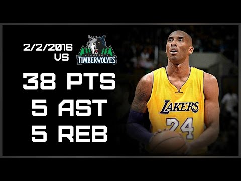 Kobe Bryant Full Highlights vs Timberwolves 38 pts, 5 ast, 5 reb (2/2/2016) HD
