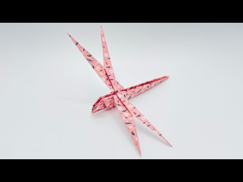 EASY ORIGAMI DRAGONFLY – STEP-BY-STEP PAPER TUTORIAL 🐉🪁