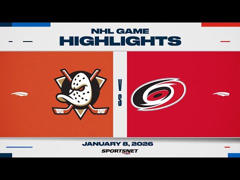 NHL Highlights | Ducks vs. Hurricanes - January 8, 2026