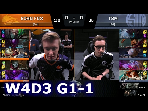 Echo Fox vs TSM Game 1 | S7 NA LCS Spring 2017 Week 4 Day 3 | FOX vs TSM G1 W4D3 1080p