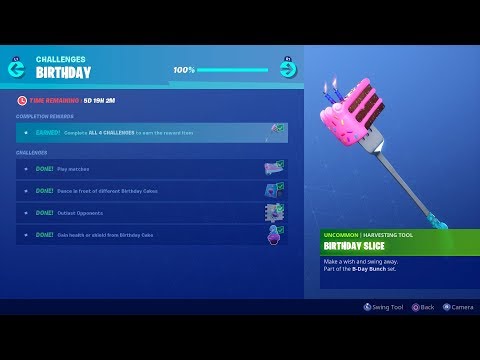 ALL FORTNITE 2ND BIRTHDAY REWARDS UNLOCKED & SHOWCASE!