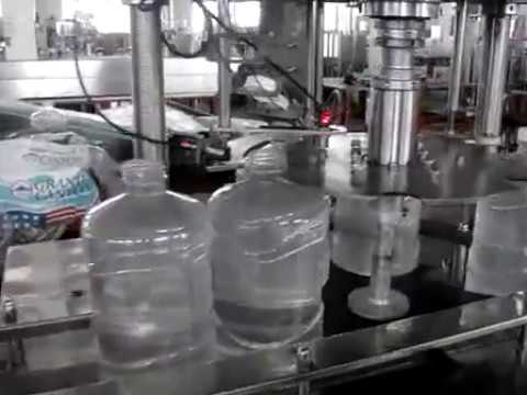 Automatic linear rinsing filling capping line for 10L bottled water packaging