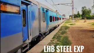 preview picture of video 'LHB Steel Exp Glides Past with TATA WAP7.'