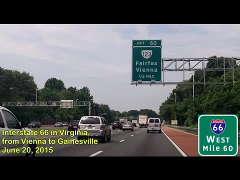 Interstate 66 in Virginia - from Vienna to Gainesville