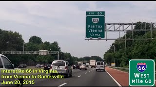 Interstate 66 in Virginia - from Vienna to Gainesville