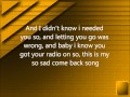 Come Back Song Darius Rucker Lyrics