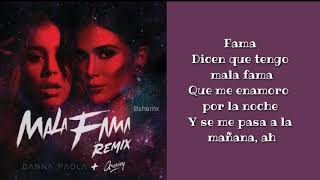 Danna Paola, Greeicy - Mala Fama Remix (Letra)