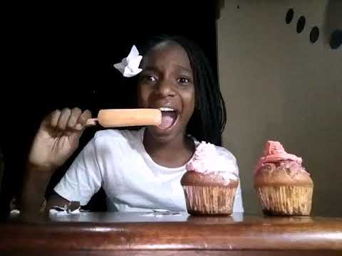 ASMR CHOCOLATE COVERED ICE CREAM ORANGE ICE CREAM RED AND PINK CUP CAKES