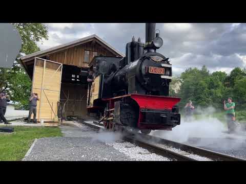Steam locomotive 71–012 in Zreče Slovenia. First time after almost 60 years! (760 mm)