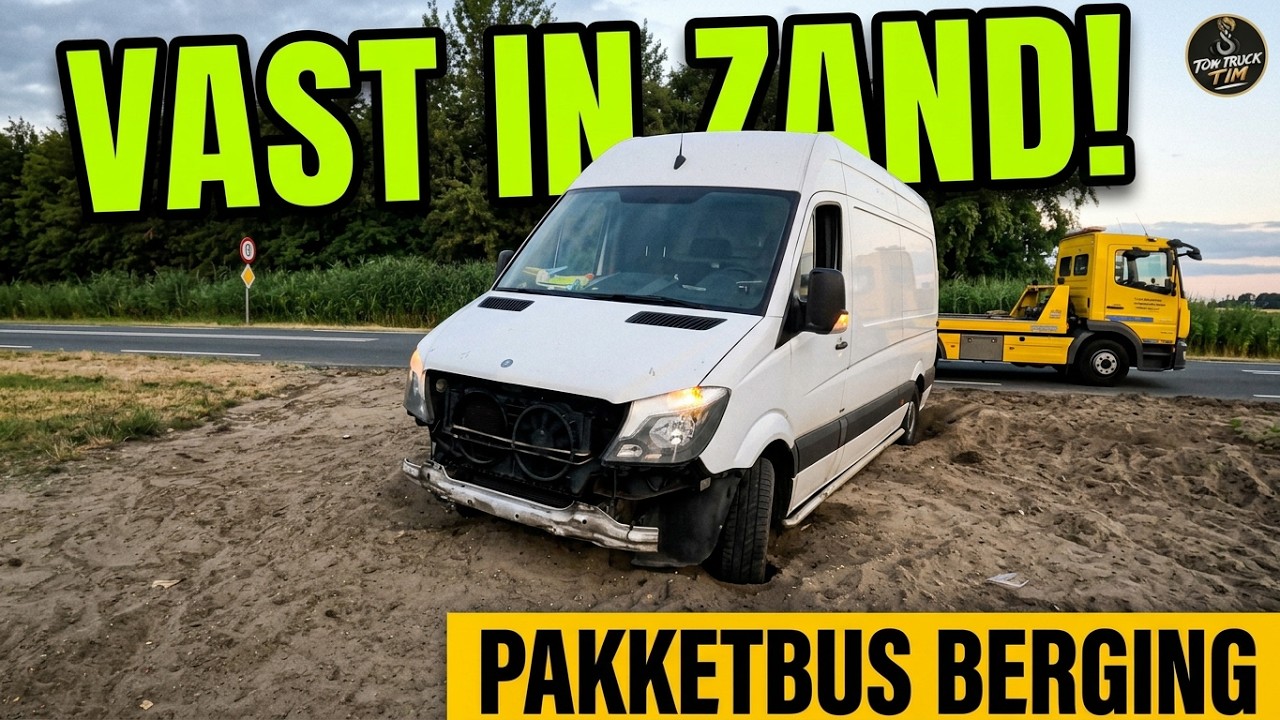GOEDBEDOELDE HULP GAAT GOED FOUT! Pakketbus vast in zand