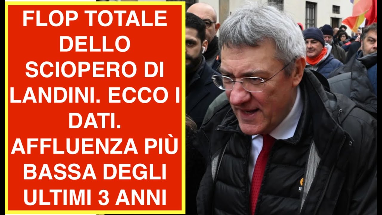 FLOP TOTALE DELLO SCIOPERO DI LANDINI. ECCO I DATI. AFFLUENZA PIÙ BASSA DEGLI ULTIMI 3 ANNI