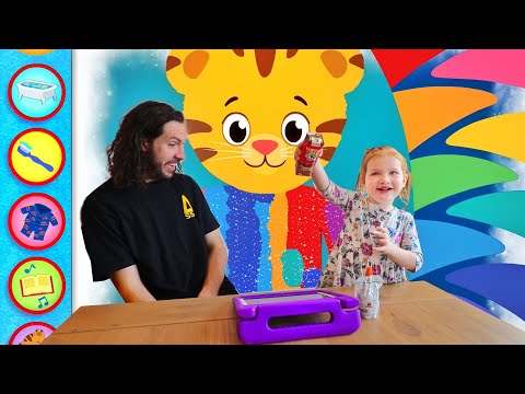 Adley App Reviews | Daniel Tiger's Morning and Night Routine | family gets ready for school