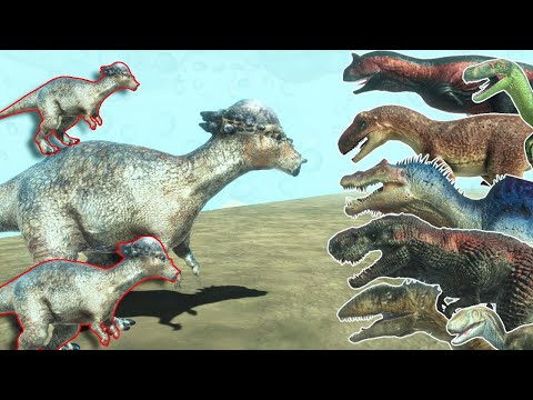 Pachycephalosaurus Family VS ALL DINOSAURS - ANIMAL REVOLT BATTLE SIMULATOR