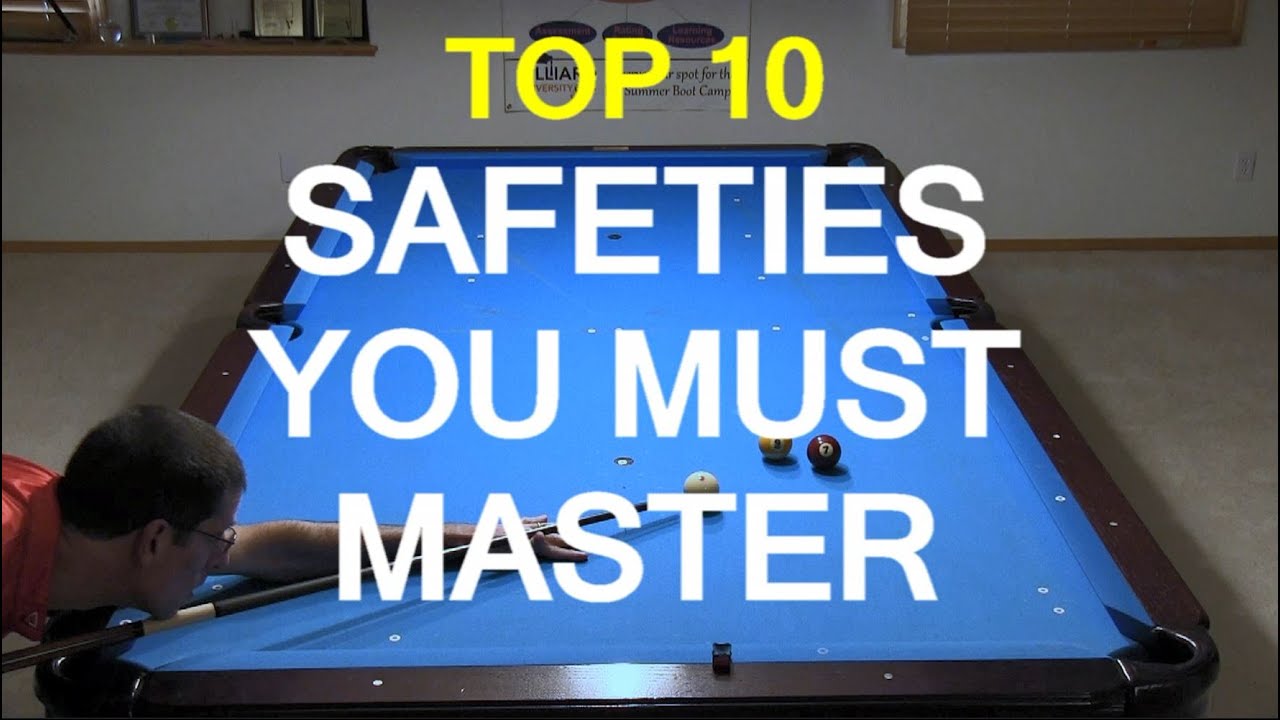 Ten important pool safety patterns demonstrated on a table