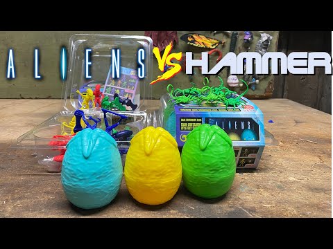 Hammer VS Loyal Subjects Aliens Wal-Mart Exclusive Easter Egg Pods - Cracking Them Open The Easy Way