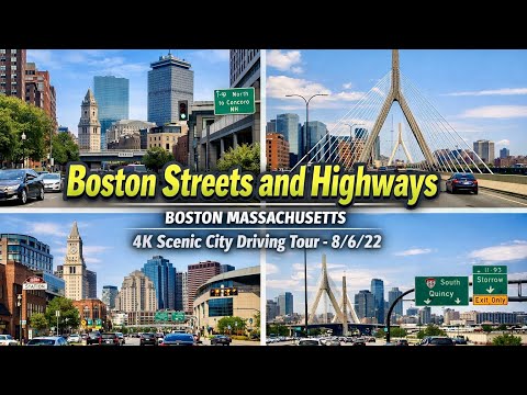 🌃Boston Streets and Highways | 4K Scenic City Driving Tour - 8/6/22
