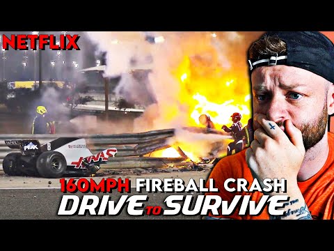 FIRST TIME WATCHING: F1 - Grosjean's Fireball Crash | DRIVE TO SURVIVE
