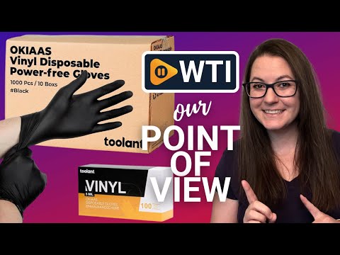 Black/Pink Vinyl Disposable Gloves Latex Free - WTI product video review