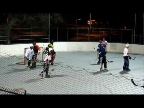Ref Fights Player Roller Hockey.