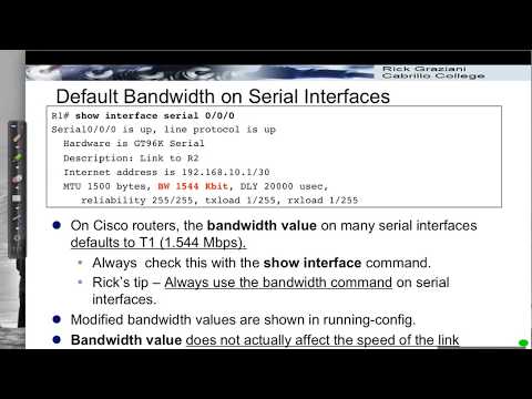 OSPFv2 Configuration: Modifying the Bandwidth on Serial Links
