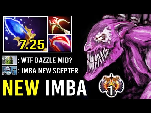 CRAZY TOP 1 MMR 7.25 Scepter Dazzle Mid vs Top 3 MMR Imba AoE Attack when Cast Noone vs w33 Dota 2