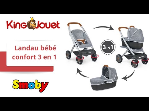 Landau bébé confort 3 en 1 gris Smoby : King Jouet, Poussettes poupons  Smoby - Poupées Poupons