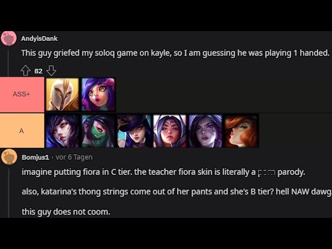 So I Did This League Of Legends Tier List And It Went Viral..