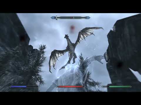 High-Level Mage vs Skuldafn (Skyrim)